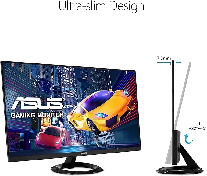 ASUS VZ279HEG1R 27” Gaming Monitor, 1080P, 75Hz, IPS, 1ms, Free Sync, Extreme Low Motion Blur, Eye Care, HDMI VGA, Ultra-Slim, Frameless ASUS VZ279HEG1R 27” Gaming Monitor, 1080P, 75Hz, IPS, 1ms, Free Sync, Extreme Low Motion Blur, Eye Care, HDMI VGA, Ultra-Slim, Frameless